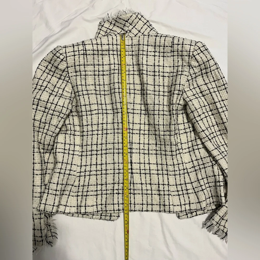 Apt. 9 Cream and Black Windowpane Tweed Blazer - Picture 5 of 5
